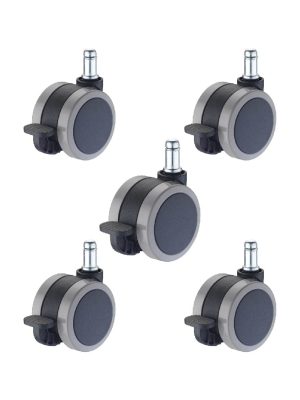 【剎車PU輪】6公分系列-型號6005-杯口23mm（1組5入)：圖片 3