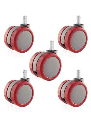【辦公椅PU輪】6.5公分系列-型號6506-杯口28mm（1組5入)：圖片 2