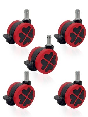【電競椅專用PU輪】幸運草系列-型號60L1-杯口23mm-煞車（1組5入)：圖片 6