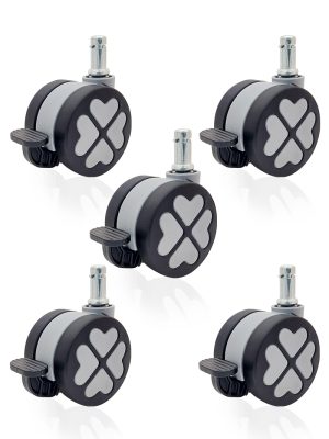 【電競椅專用PU輪】幸運草系列-型號60L1-杯口23mm-煞車（1組5入)：圖片 7