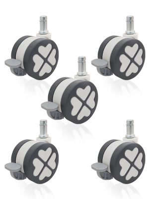 【電競椅專用PU輪】幸運草系列-型號60L1-杯口23mm-煞車（1組5入)：圖片 9