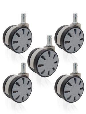 【電競椅專用PU輪】F1系列-型號65F1-杯口28mm（1組5入)：圖片 2