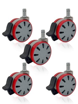 【電競椅專用PU輪】F1系列-型號65F1-杯口28mm-煞車（1組5入)：圖片 4