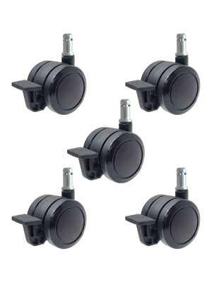 【剎車PU輪】5公分系列-型號5007-無上蓋款-杯口14mm（1組5入)：圖片 3