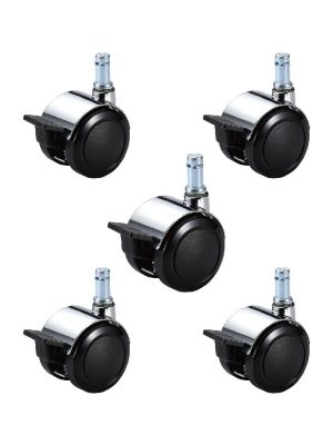 【剎車PU輪】鋅合金5公分系列-型號5007-杯口16mm（1組5入)
