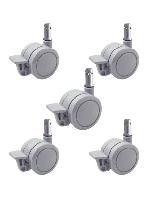 【剎車PU輪】5公分系列-型號5007-無上蓋款-杯口14mm（1組5入)：圖片 6